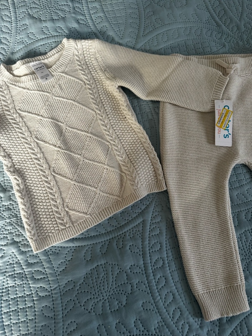 Carter's Cream Knit Sweater and Pants Set